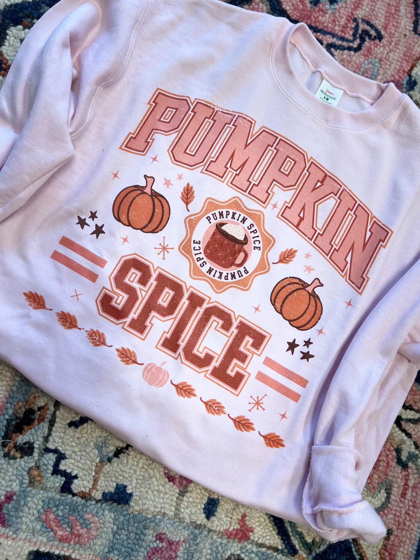 PUMPKIN SPICED || BLOSSOM CC TEE/PINK CREWNECK