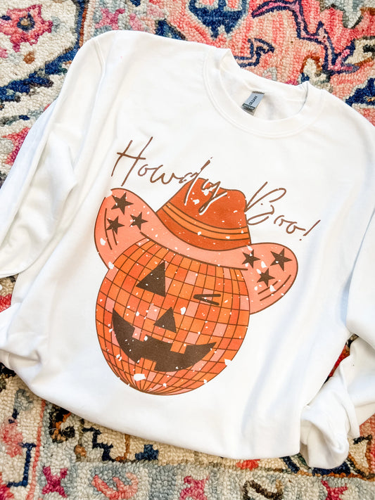 HOWDY BOO WHITE CREWNECK